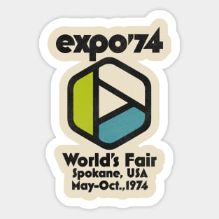 Retro Defunct Expo 74 World's Fair Spokane Washington Sticker